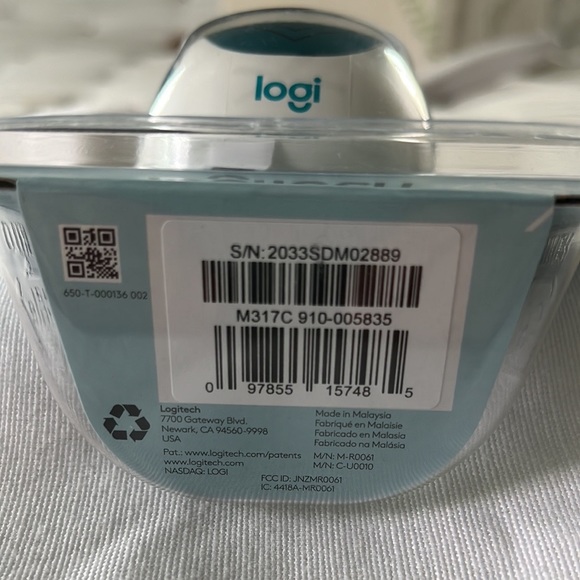 Logitech M317c (Collection) Wireless Optical Mouse - NWT - Color:  Teal Maze - Picture 10 of 10